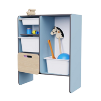 Шкаф для игрушек во входную группу из коллекции мебели «НЕГА» (цвет голубой) - «globural.ru» - Ессентуки