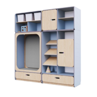 Детская стенка с местом для хранения и прямоугольной зоной отдыха из коллекции «НЕГА» (цвет голубой) - «globural.ru» - Ессентуки