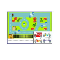 Игровой коврик "Дорожное движение - 3" с набором транспортных средств - «globural.ru» - Ессентуки