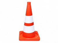 Сигнальный дорожный конус (мягкий, с двумя белыми полосами) - «globural.ru» - Ессентуки