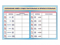 Фрагмент (демонстрационный) маркерный (двухсторонний) "Склонение имен существительных и прилагательных" - «globural.ru» - Ессентуки