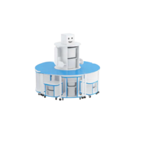 Модуль-стеллаж "Робот- Робик" (синий-белый) - «globural.ru» - Ессентуки