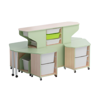 Модуль-стеллаж "Робот-Робик 002" (бук/фисташковый) - «globural.ru» - Ессентуки