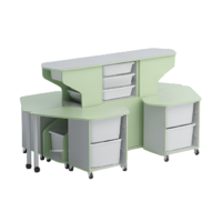 Модуль-стеллаж "Робот-Робик 002" (серый/фисташковый) - «globural.ru» - Ессентуки