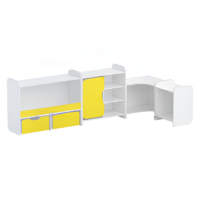 Набор стеллажей для игрушек и пособий "Росток" (белый/желтый) - «globural.ru» - Ессентуки