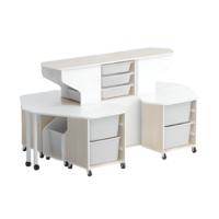 Модуль-стеллаж "Робот-Робик 002" (дуб молочный/белый) - «globural.ru» - Ессентуки