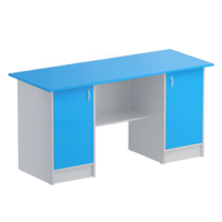 Стол корпусной двухтумбовый (серый/синий) - «globural.ru» - Ессентуки