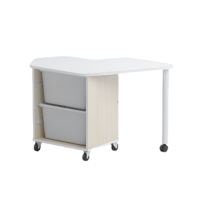 Стол детский правый Робик 002 (дуб молочный/белый) - «globural.ru» - Ессентуки