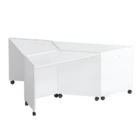 Композиция из корпусных столов трапеций (белый) - «globural.ru» - Ессентуки