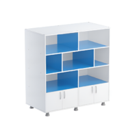 Шкаф-стеллаж (белый/синий) - «globural.ru» - Ессентуки