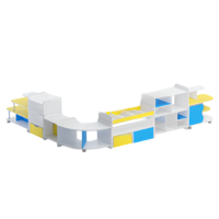 Набор стеллажей для пособий (белый/желтый/синий) - «globural.ru» - Ессентуки