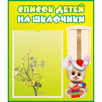 Стенд "Список детей на шкафчики" №11 - «globural.ru» - Ессентуки