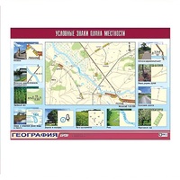 Таблица демонстрационная "Условные знаки плана местности" (винил 100x140) - «globural.ru» - Ессентуки