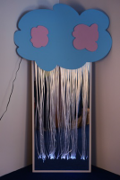 Зеркальное панно с фиброоптическими нитями «Разноцветный дождь» - «globural.ru» - Ессентуки