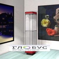 Витрина музейная стойка с фризом и дополнительной полкой - «globural.ru» - Ессентуки