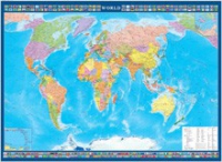 Настенная политическая карта мира с флагами на английском языке - «globural.ru» - Ессентуки
