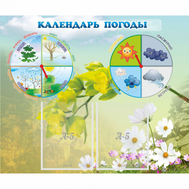 Стенд "Календарь погоды" с 2 карманами - «globural.ru» - Ессентуки